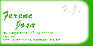 ferenc josa business card